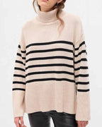 R&B | Gestreifter Schwarz-Weiß Strick Pullover