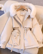 R&B | Eleganter Mantel mit Kunstfellkragen