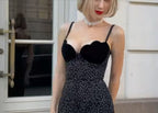 R&B | Kontrastfarbenes Kleid mit Polka-Dot-Print