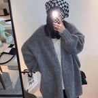 R&B | oversized Strickjacke mit Knopfverschluss