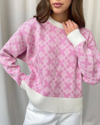 R&B | Muster Strickpullover Weich und Trendy Statement-look