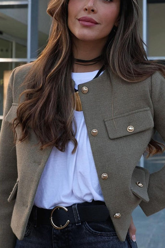 R&B | Hals Einfarbig Einreiher Jacke
