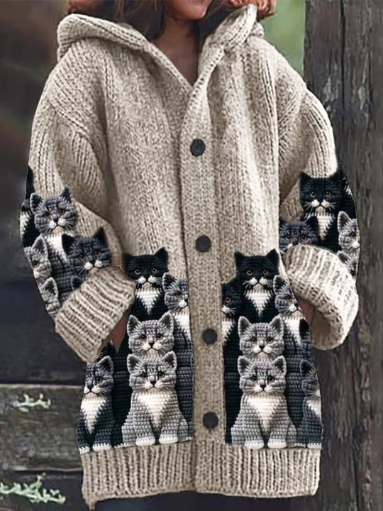 R&B | Skurrile Katze Strickjacke