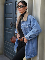 R&B | Denimjacke mit Sherpa-fleecefutter Baumwolle/polyester Warm und Stilvoll
