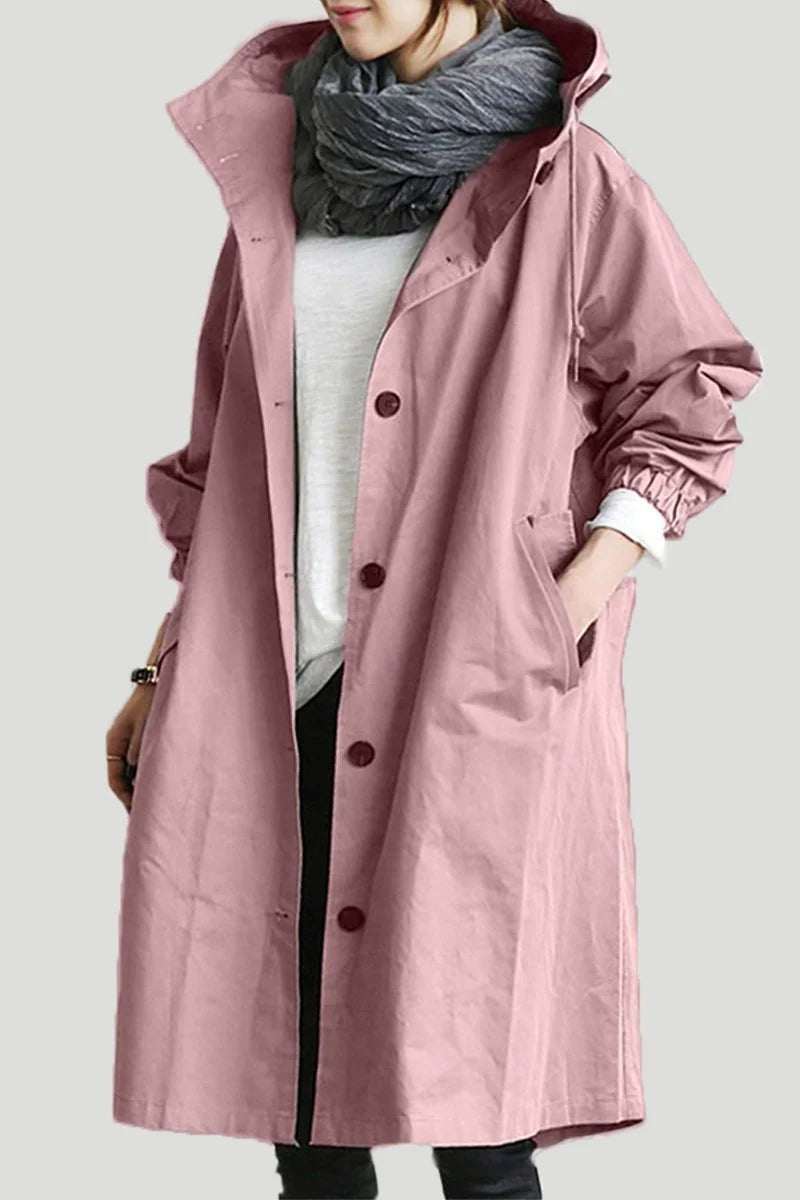 R&B Damen Windbreaker Mantel mit Kapuze