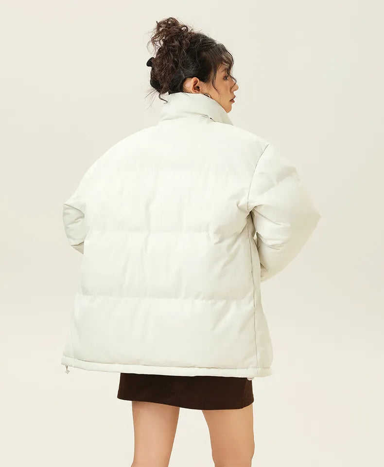 R&B | Lockere Jacke mit Stehkragen aus dickem, warmem Baumwollstoff