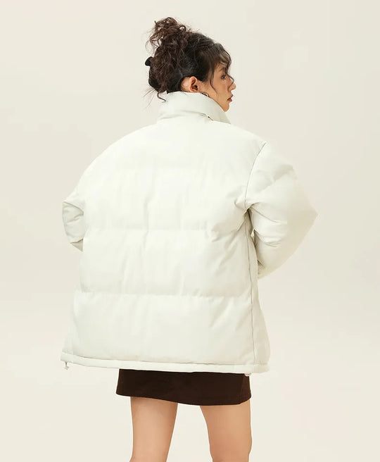 R&B | Lockere Jacke mit Stehkragen aus dickem, warmem Baumwollstoff