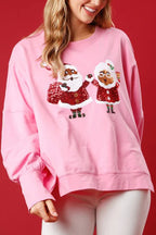R&B | Weihnachtsmann Pailletten Lässig Lockere Lange Ärmel Sweatshirt