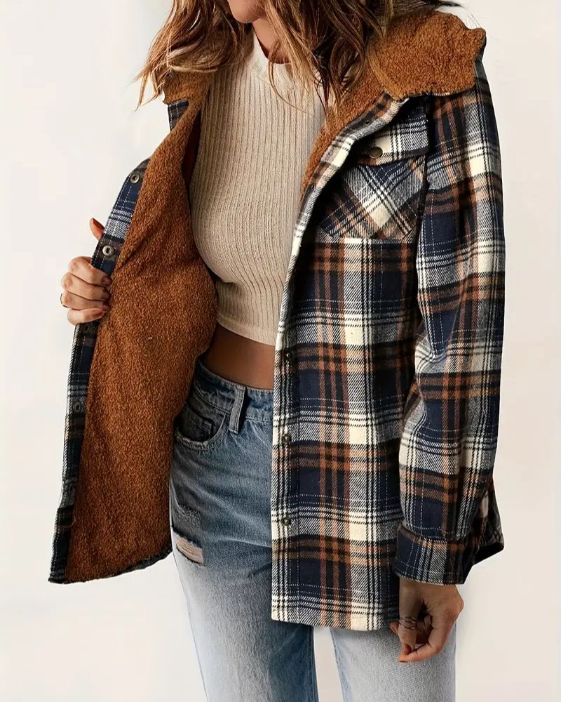 R&B | Kariertes Jacket mit Sherpa Futter
