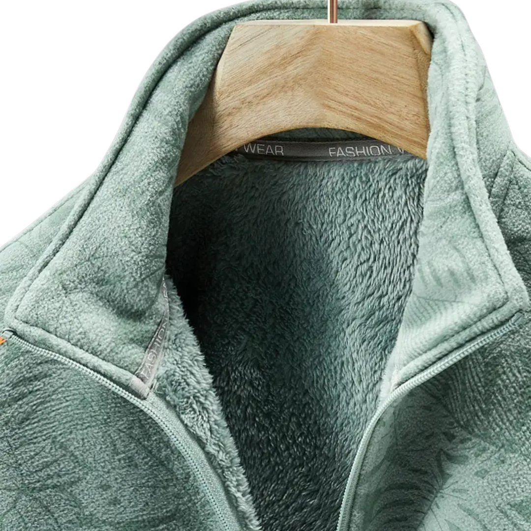 R&B | Damen Outdoor Fleecejacke Winddicht mit Pflanzenmuster