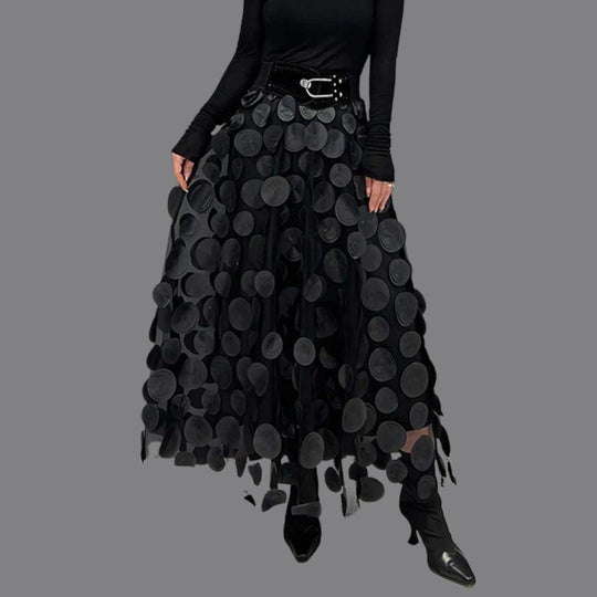 R&B – Stylischer schicker langer Rock mit Polka Dots