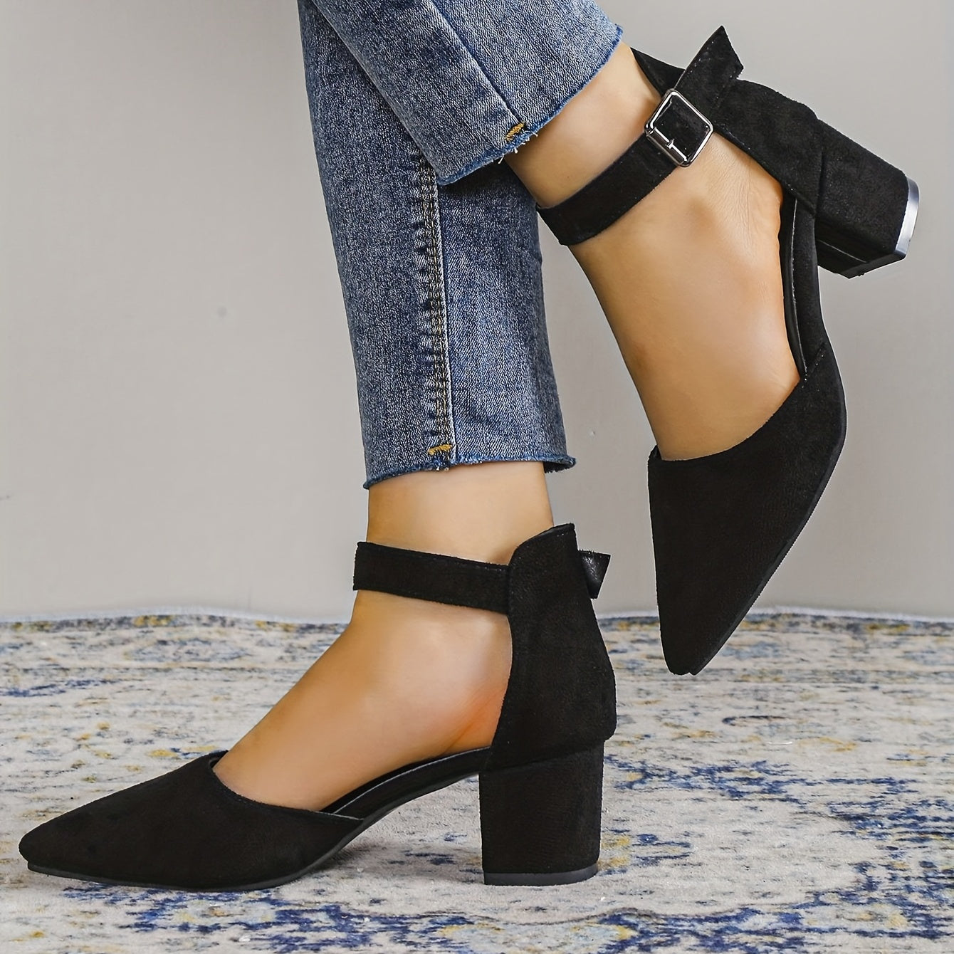 R&B | Damen Sandalen mit Blockabsatz Schnürung, mit Knöchelriemen, Elegant