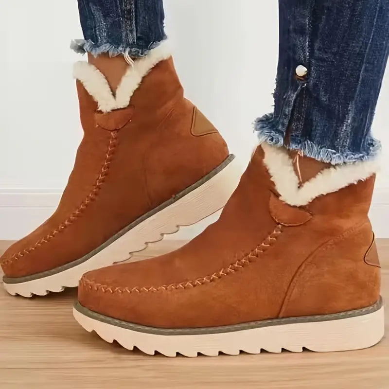R&B | Damenstiefel Aus Plüschigem Lammfell