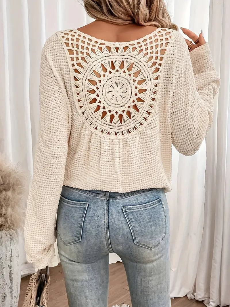 R&B | Trendige Damen Sweater Gehäkelte Trendy, Komfortabel