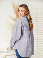 R&B | Zerrissene Rohsaum-Denimjacke