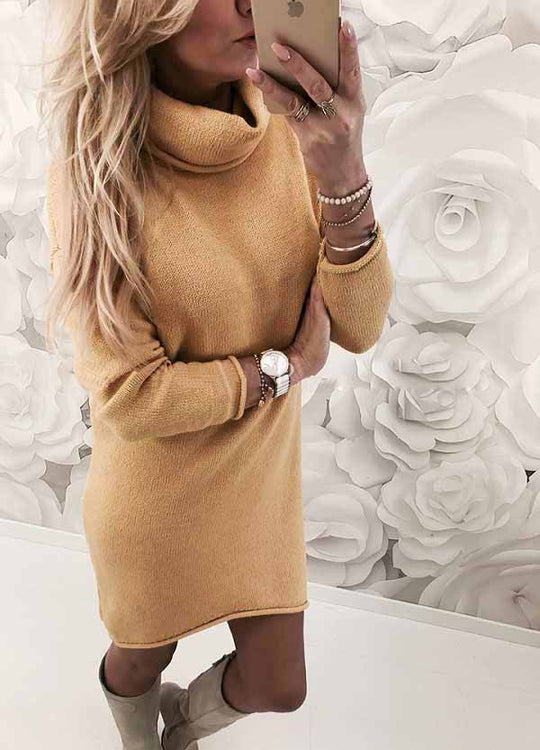 Damen Überwurfpullover mit elegantem Rollkragen und kuscheliger Textur R&B