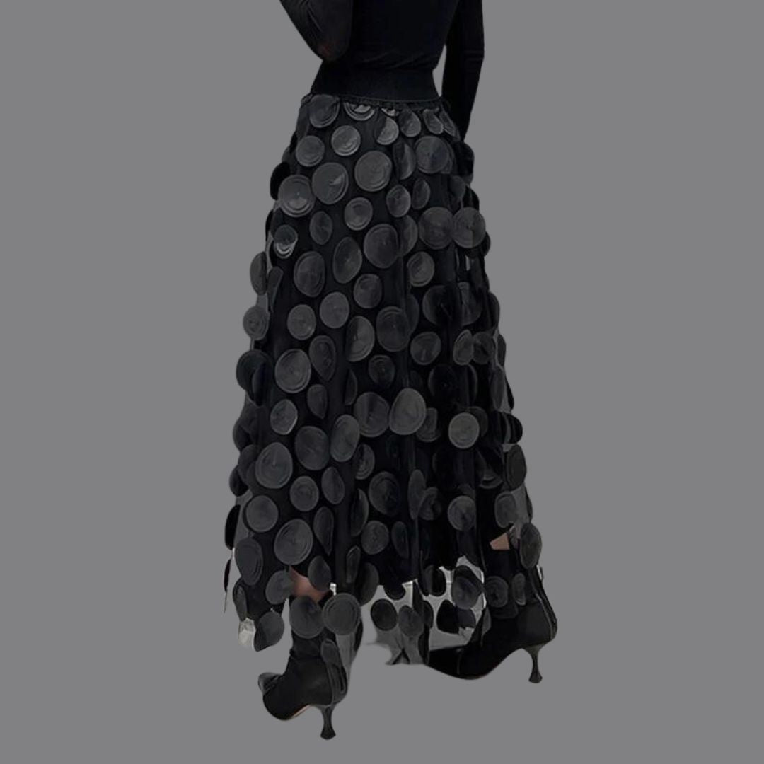 R&B | Stylischer schicker langer Rock mit Polka Dots