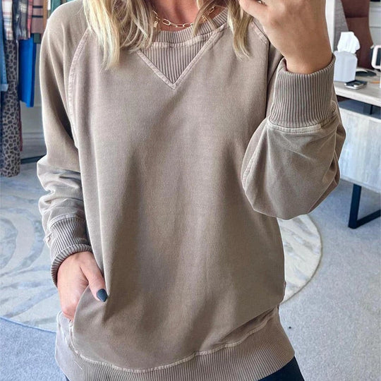 R&B | Gerippter Pullover mit Taschen