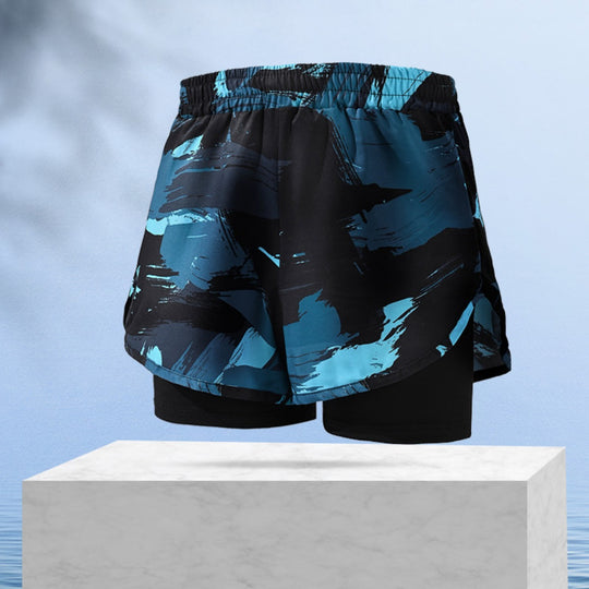 R&B | Doppellagige Herren Sport Fitness Anti-Peinlichkeit Strandhose