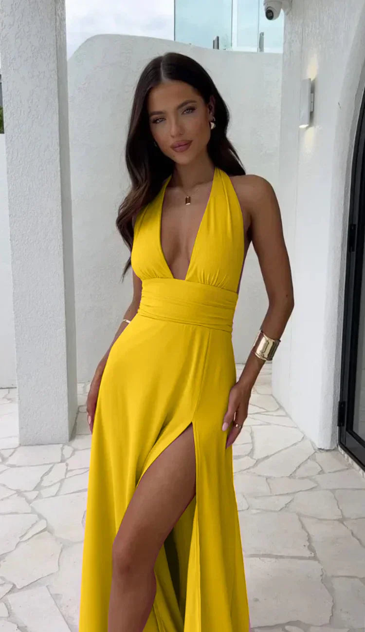 Heidi-Mode | Sexy Tiefes V-Ausschnitt-Kleid