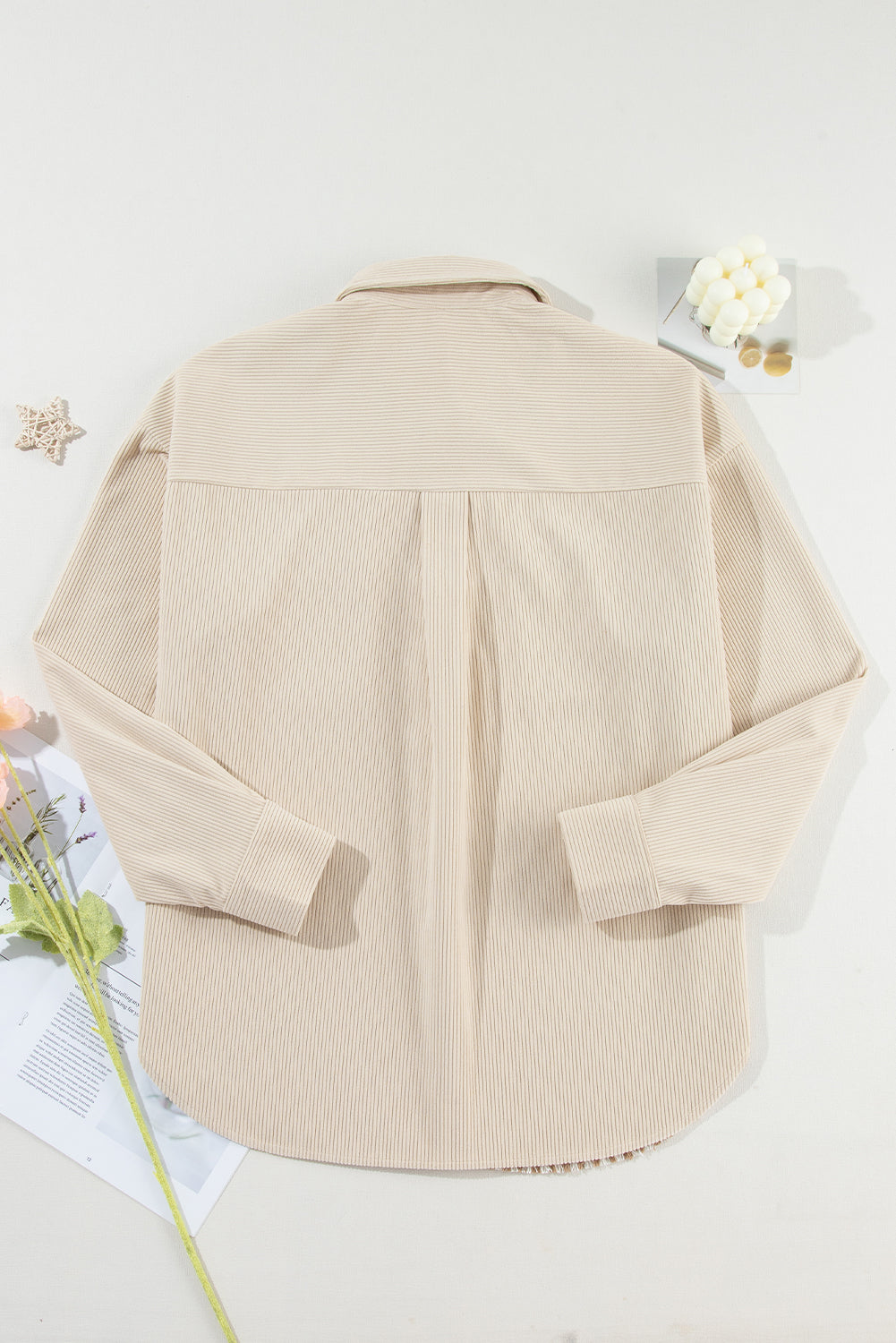 R&B | Hundezahn Muster Hemdjacke Baumwollmischung Trendy und Komfortabel