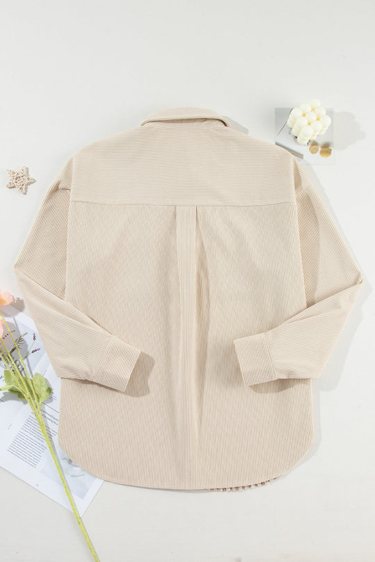 R&B | Hundezahn Muster Hemdjacke Baumwollmischung Trendy und Komfortabel