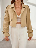 R&B | Stylischer Khaki Cropped Trenchcoat - Bequem & Elegant