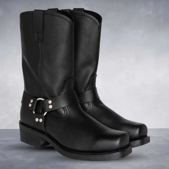 Retro-Cowboystiefel aus Leder R&B