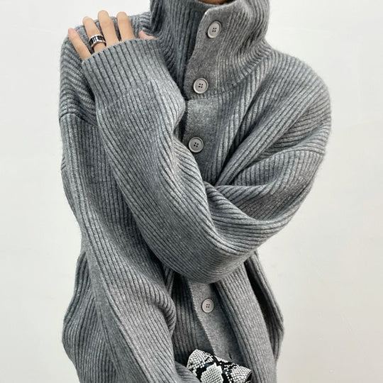 R&B | Rippstrick-cardigan mit Knöpfen Weich und Warm Lässige Eleganz