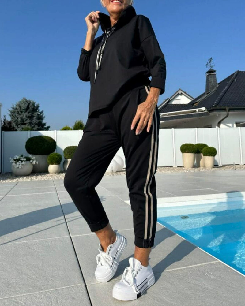 R&B | Zweiteilige Satz mit Damen Kapuzen Sweatshirt und Hosen