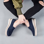 Damen Slip-On Mokassins mit bequemer Sohle und eleganter Oberflächenstruktur