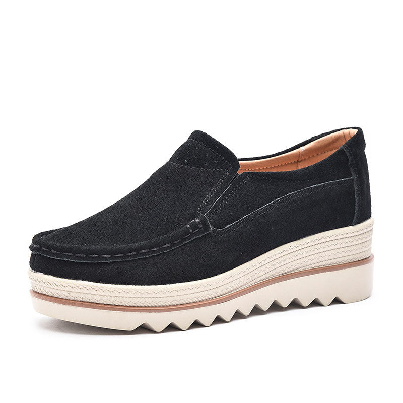 Damen Slip-On Mokassins mit bequemer Sohle und eleganter Oberflächenstruktur