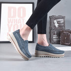 Damen Slip-On Mokassins mit bequemer Sohle und eleganter Oberflächenstruktur