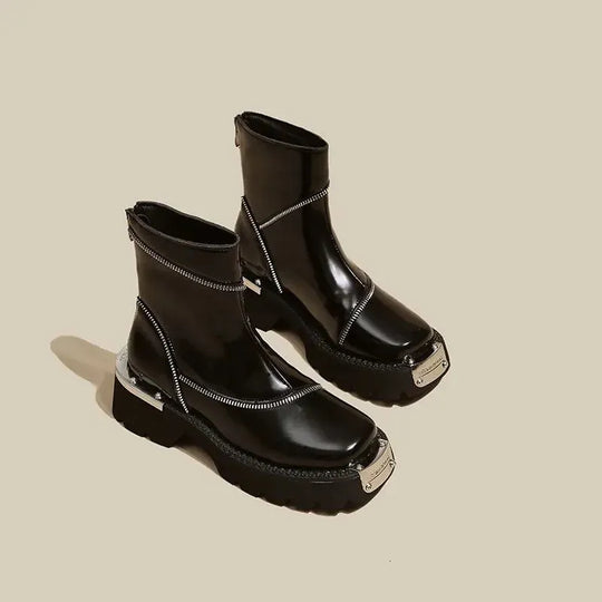R&B | Winterstiefel mit Dicker Sohle und Wasserdichtem Reißverschluss