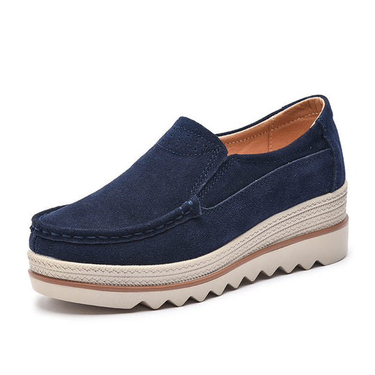Damen Slip-On Mokassins mit bequemer Sohle und eleganter Oberflächenstruktur R&B