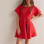 R&B | Freizeitkleid mit quadratischem Ausschnitt und Knöpfen