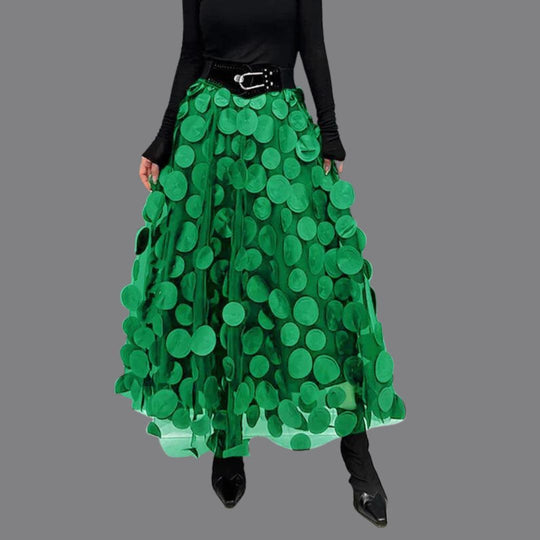 R&B – Stylischer schicker langer Rock mit Polka Dots