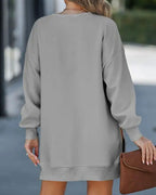 R&B | Sweatshirtkleid mit Langen Ärmeln Reißverschluss und Schlitz