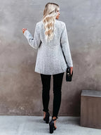 R&B | Eleganter Business-Wollblazer mit offenem Vorderteil in Grau Ideal für alle Jahreszeiten