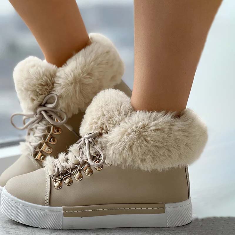 Warme Plüsch Plattform Stiefeletten R&B