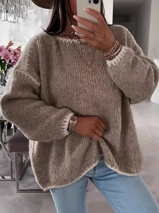 R&B | Lockere Strickpullover Weich und Gemütlich Einzigartige Häkel-details