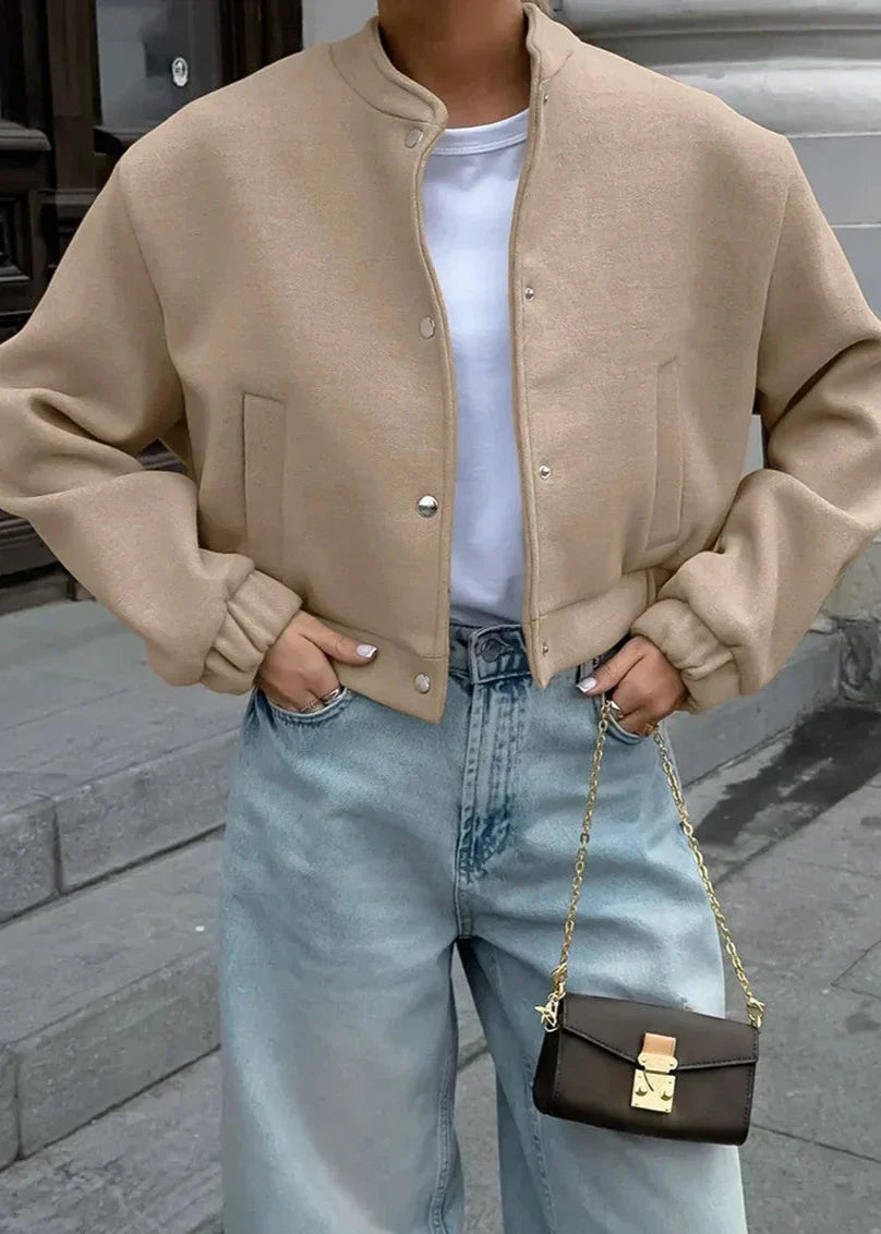 R&B | Luxuriöse Wollflugjacke - Khaki