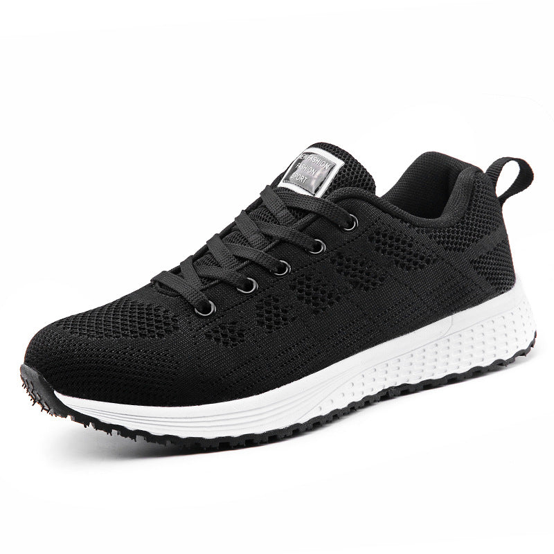 Damen nan leichtgewichtiger Strick-Freizeitsneaker mit Wabenperforation, schockabsorbierender Schaumsohle und gepolstertem Fersenkragen R&B
