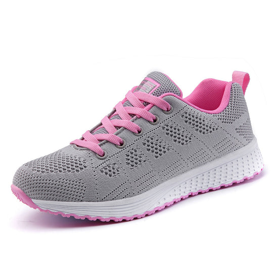 Damen nan leichtgewichtiger Strick-Freizeitsneaker mit Wabenperforation, schockabsorbierender Schaumsohle und gepolstertem Fersenkragen R&B