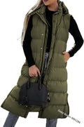 R&B | Ärmellose, Lässige Steppjacke mit Kapuze und Reißverschluss