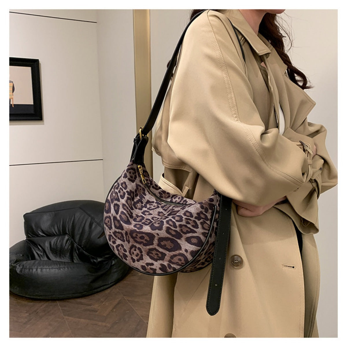 R&B | Vintage Umhängetasche mit Leopardenmuster