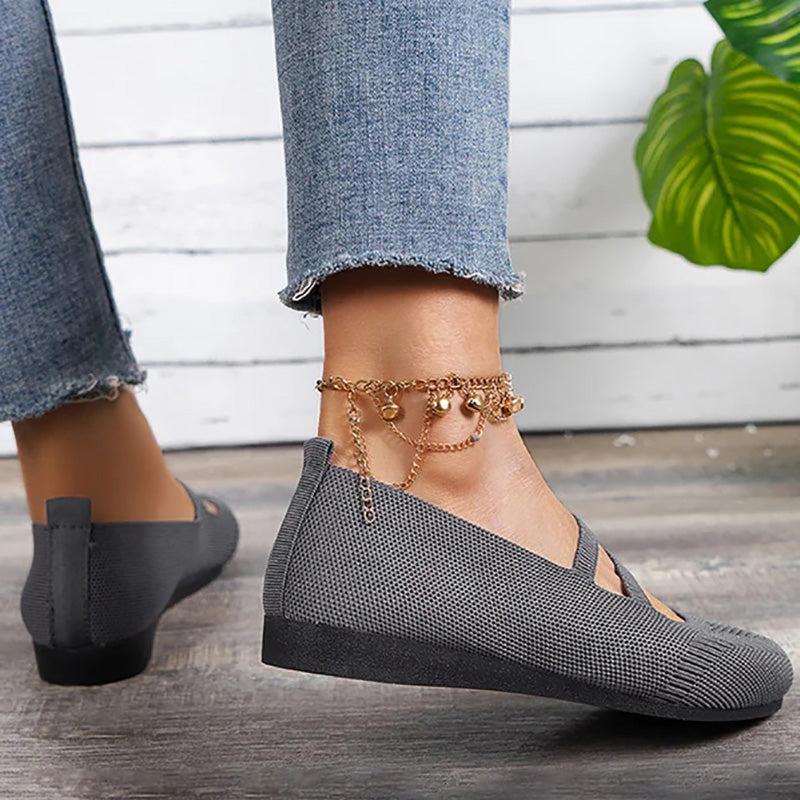 R&B | Flache Slipper mit Riemen Über Dem Spann und Flacher Sohle für Damen