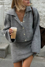 R&B | Gemütlicher Strickcardigan und Lässiges Minirock-Set