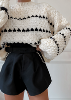 R&B | Kräftiger Strickpullover Kontrastierendes Design Warm und Zeitgemäß