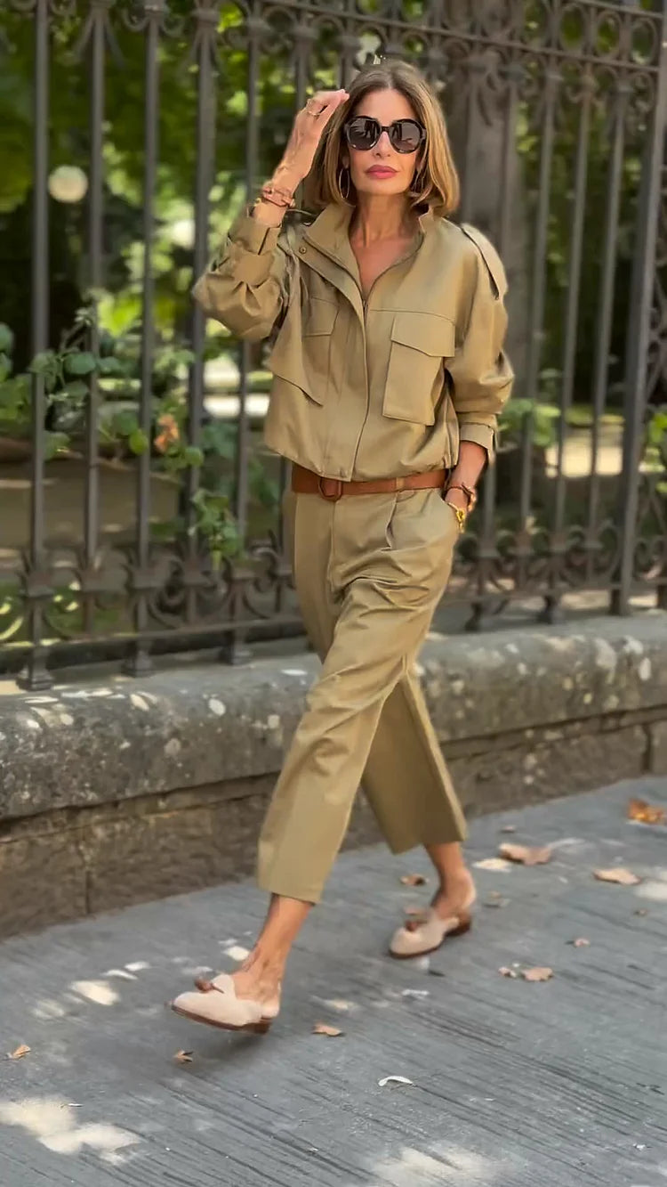 R&B | Utility Cargo Jacke mit Riemen und Taschenakzenten
